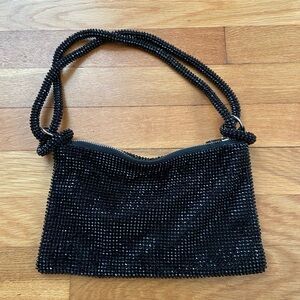 Elegant Black Beaded Women's Bag